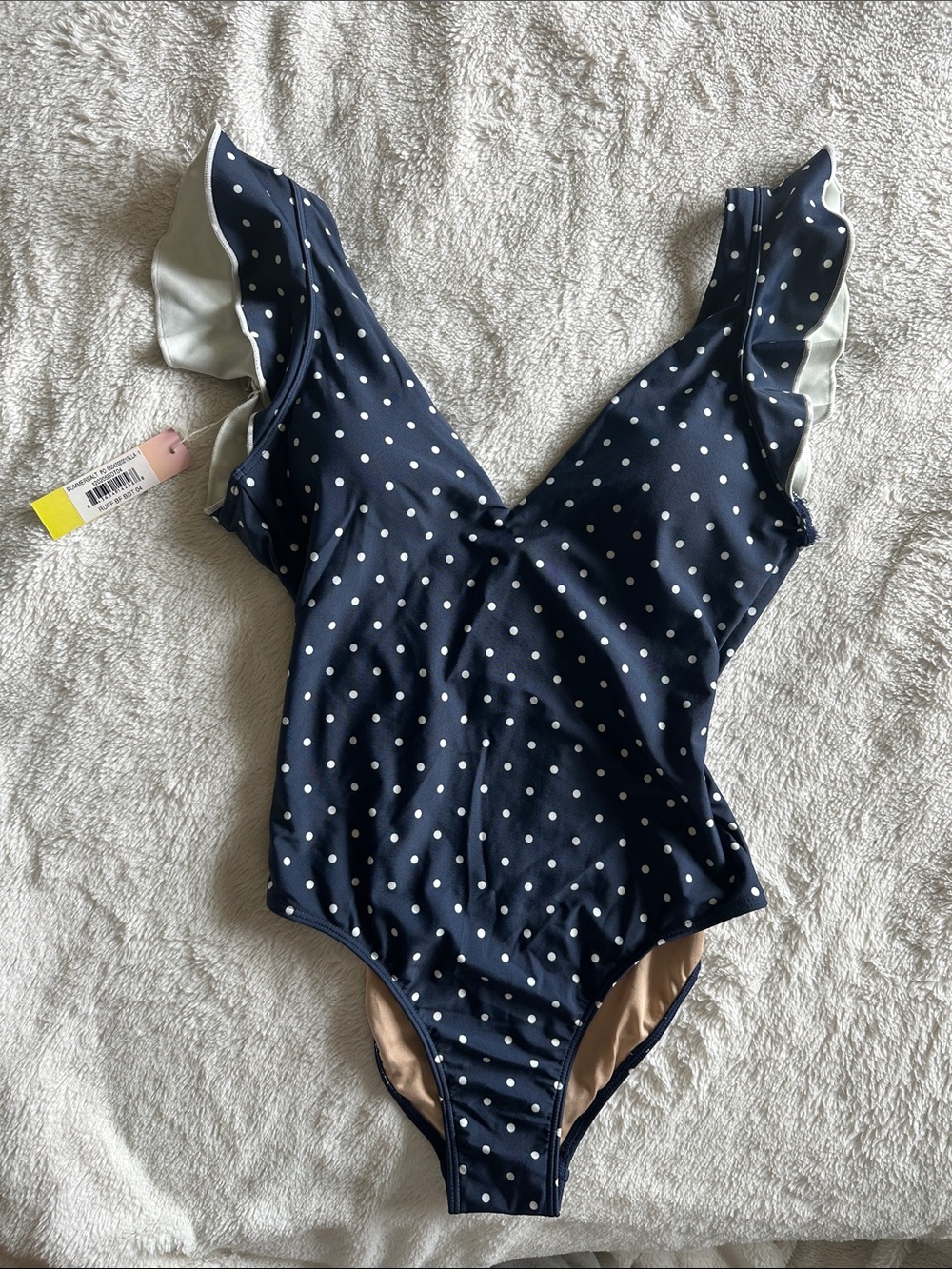 Navy Polka Dot One-Piece Swimsuit Summersalt Ruffle Backflip
